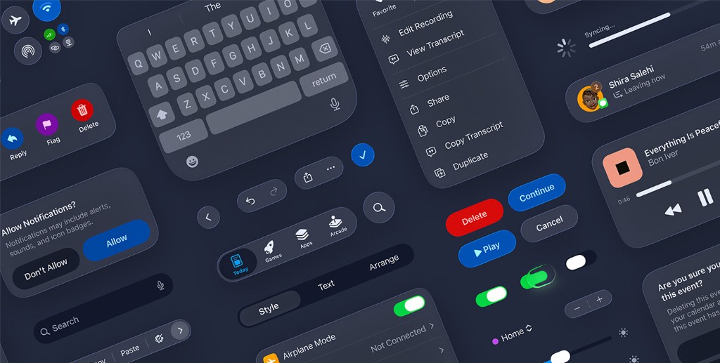 Apple design system UI components