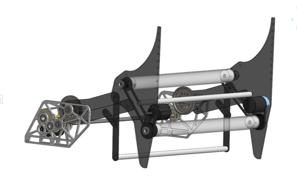 Daisy-Saurus four-bar hopper expansion intake mechanism